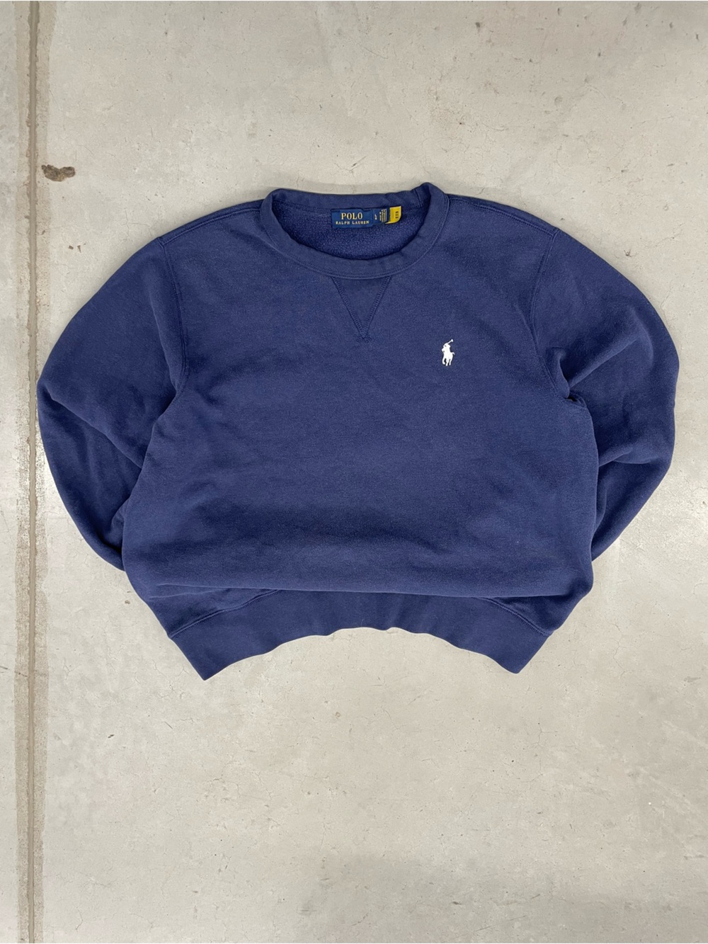 Ralph Lauren Navy Crewneck Sweatshirt with White Polo Pony